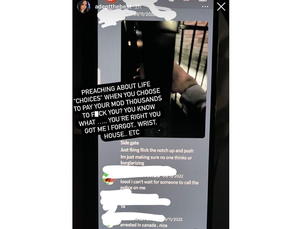 Adept posts a second story suggesting Felix soliciting his mod(s) (Image via Instagram/Adept)